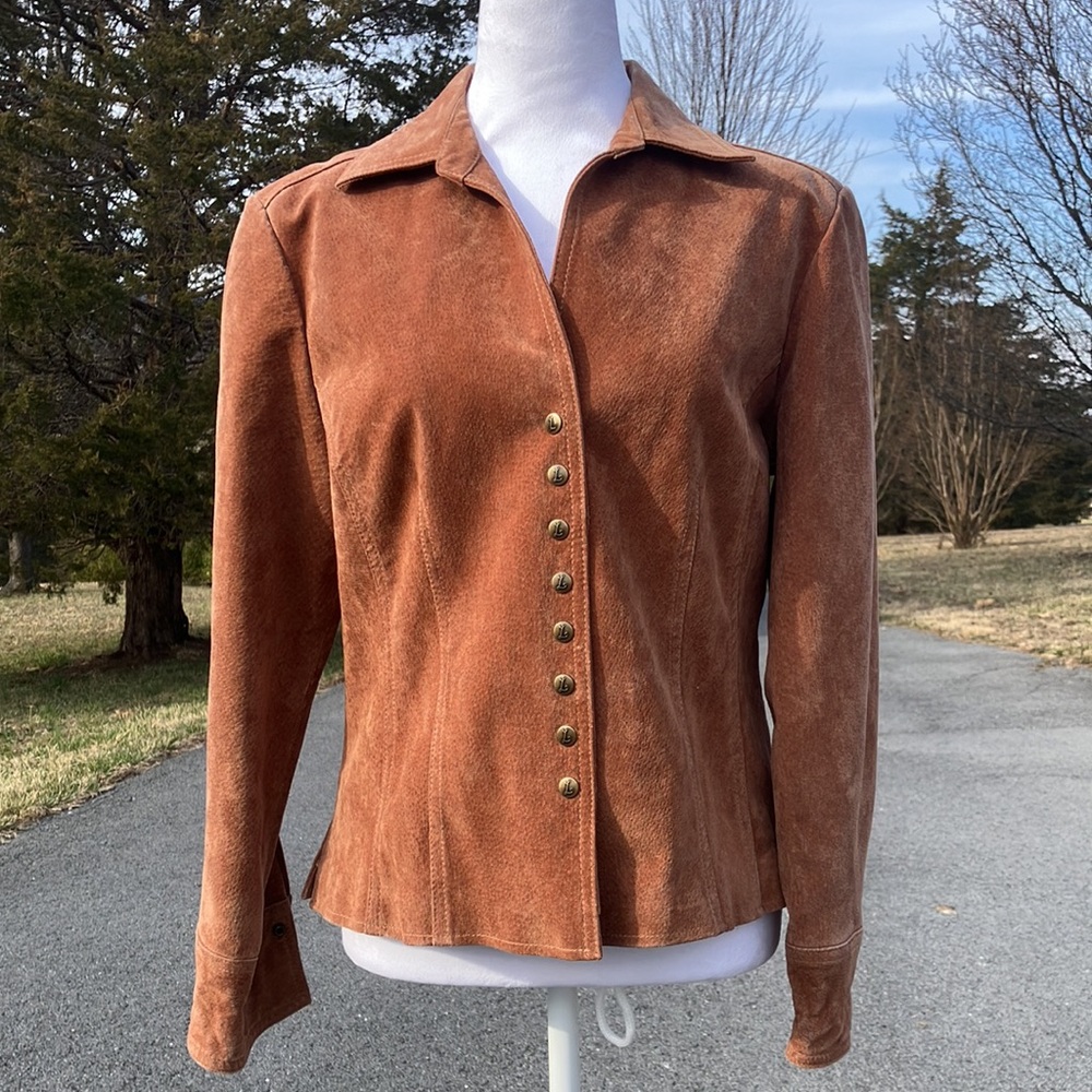 Textured 100% Leather Shacket - image 8